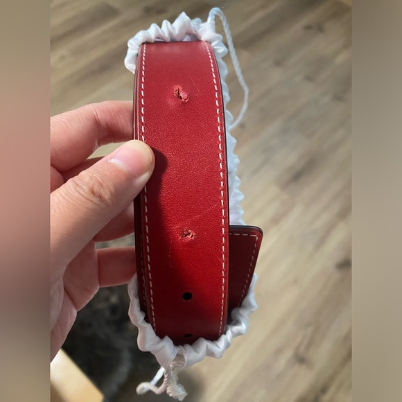 Coach Leather Belt Burgundy brown Reversible With Gold C Logo Size Large - Picture 5 of 5